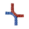 Cawila Tornetz 7,50x2,50m | Tiefe 2,0x2,0m | Maschenweite 12cm | Stärke 4mm | blau/rot