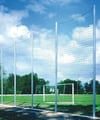 Cawila Standpfosten für Ballfangzäune | Höhe: 4,0m | Alu-Ovalprofil 120 x 100cm | statisch geprüft