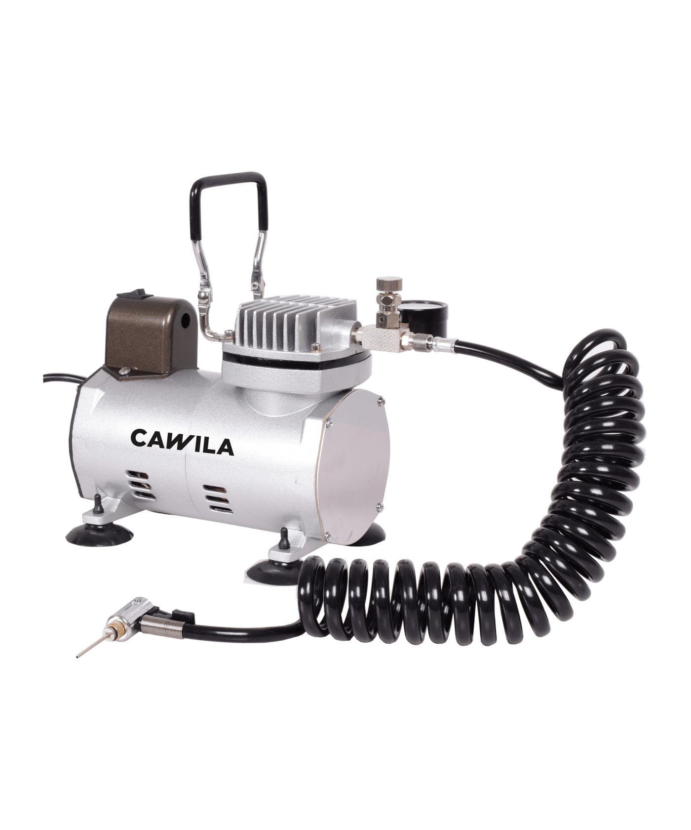 Cawila Transportabler Kompressor, elektrische Fußball Ballpumpe mit leisem  Kolbenmotor