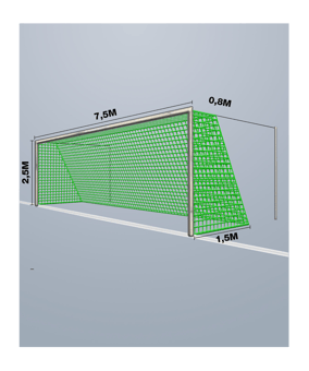 Cawila Tornetz 7,50x2,50m | Tiefe 0,8x1,5m | Maschenweite 12cm | Stärke 3mm | grün