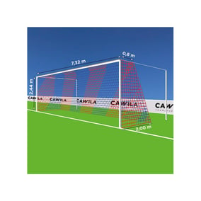 Cawila Tornetz 7,50x2,50m | Tiefe 0,8x2,0m | Maschenweite 12cm | Stärke 4mm | blau/rot