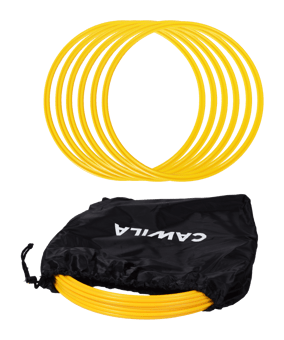 Cawila Koordinationsringe 70cm | 6er Set | Gelb | inklusive Tasche