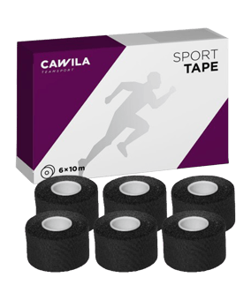 Cawila Sporttape COLOR 3,8cm x 10m 6er Set Schwarz