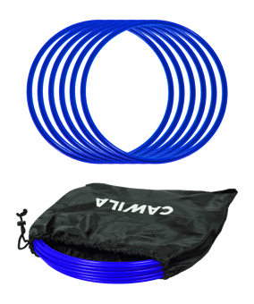 Cawila Koordinationsringe 50cm | 6er Set | Blau | inklusive Tasche