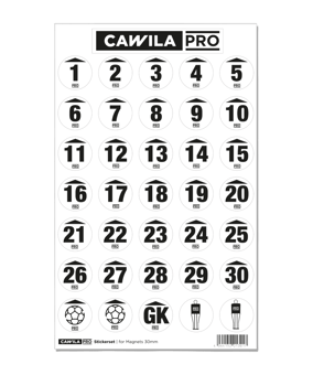 Cawila PRO Stickerset Rückennummer 30mm Schwarz