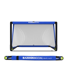 Bazookagoal Teleskoptor | 120x75 cm Blau Weiss | Funino Fußball Minitor