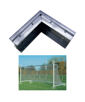 BFP Gußformteil-Eckverbinder Pfosten/Boden- holm für Tore aus Ovalprofil 120/100mm