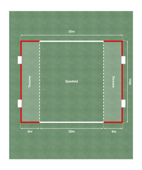 Cawila ACADEMY Spielfeldmarkierung 32x25m | Rot-Weiss | FUNINO Markierungsgurte
