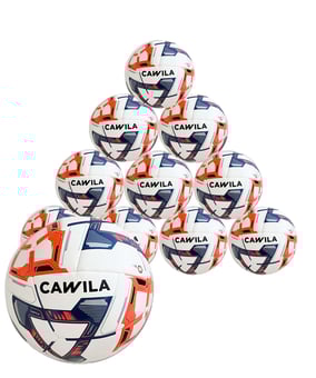 Ballpaket 10 x Cawila NEXUS T24 HYBRID Fussball Trainingsball | Navy Rot