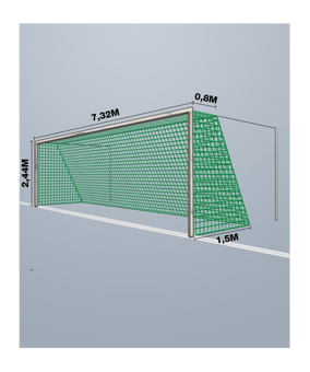 Cawila Tornetz 7,50x2,50m | Tiefe 0,8x1,5m | Maschenweite 12cm | Stärke 4mm | grün
