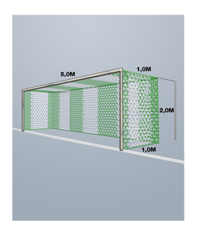 Cawila Tornetz HEXA 5,15x2,05m | Tiefe 1,0x1,0m | Maschenweite 12cm | Stärke 4mm | grün/weiß