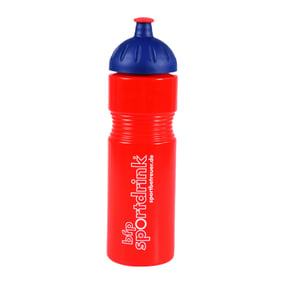 Cawila 12er Trinkflaschen Set mit Halter rot silber blau Flaschenkorb Fußball 
