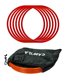 Cawila Koordinationsringe 50cm | 6er Set | Rot | inklusive Tasche