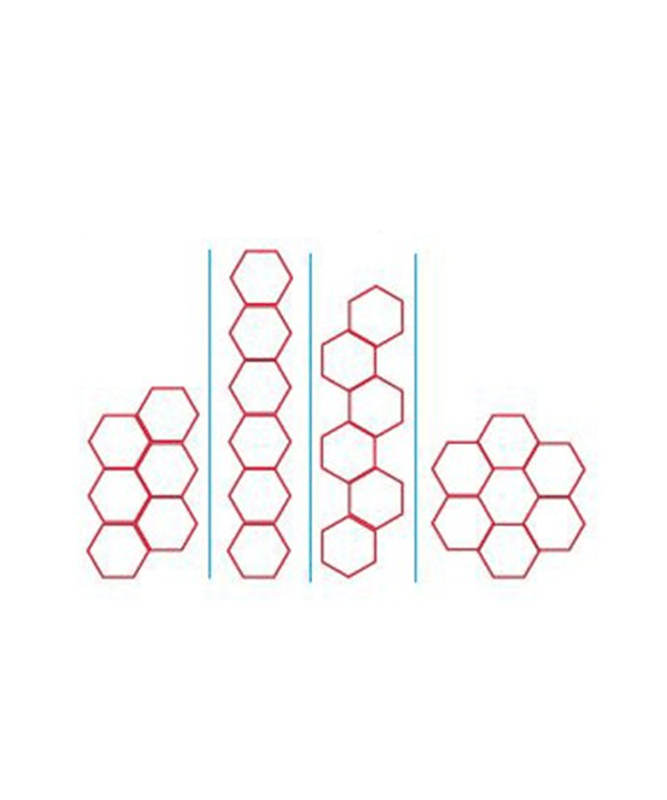 Cawila Hexa-Hoops Koordinationsleiter Set | 6er Set mit Tasche und 5 Clips | 49mm | Rot - rot