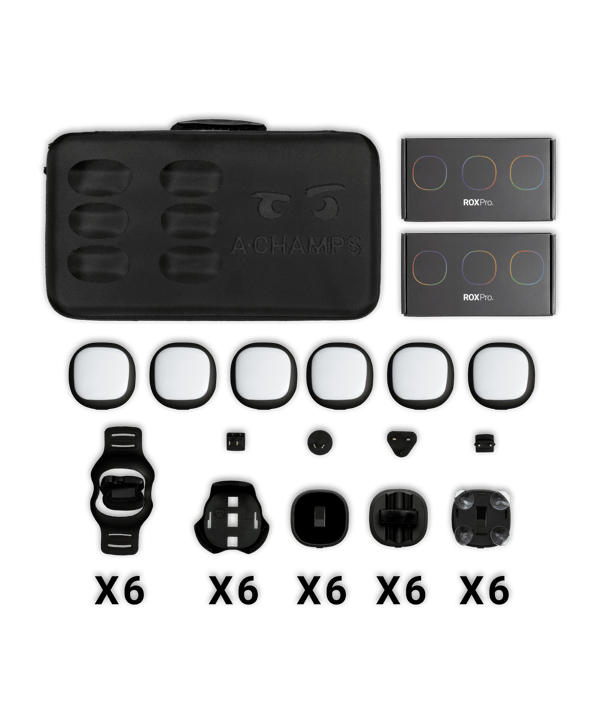 A-Champs ROX-Pro AC020 Dots 6er Set Ladekoffer - schwarz
