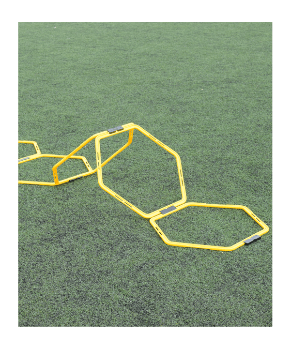 Cawila Hexa-Hoops Koordinationsleiter Set | 6er Set mit Tasche und 5 Clips | 49mm | Gelb - gelb