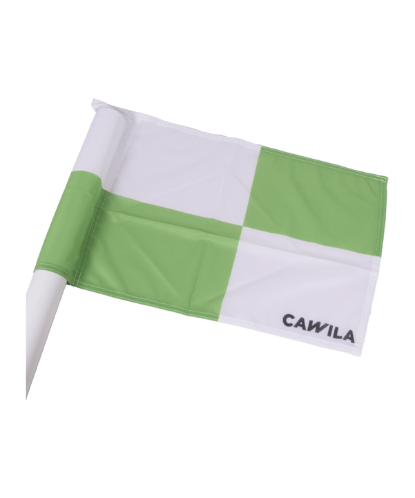 Cawila LIGA Eckfahne DUO 35x45cm | Weiss Grün - weiss