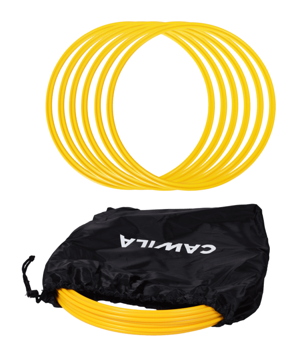 Cawila Koordinationsringe 50cm | 6er Set | Gelb | inklusive Tasche - gelb