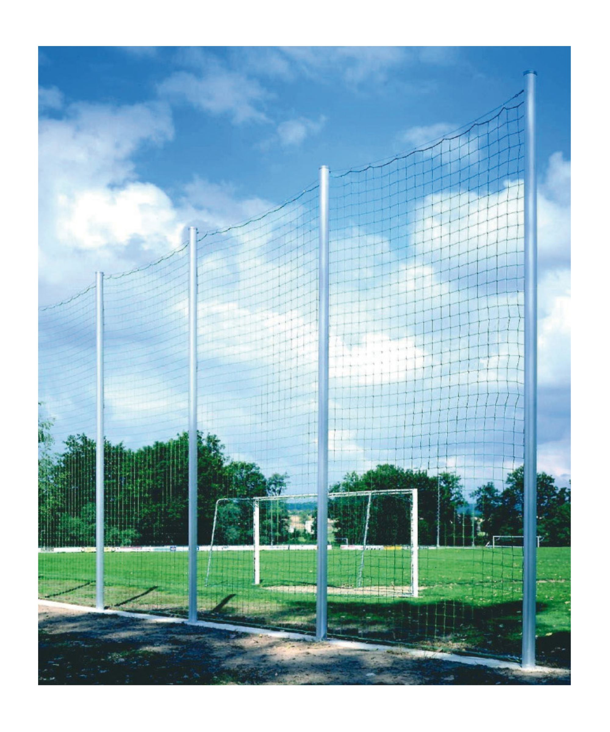 Cawila Standpfosten für Ballfangzäune | Höhe: 6,0m | Alu-Ovalprofil 120 x 100cm | statisch geprüft